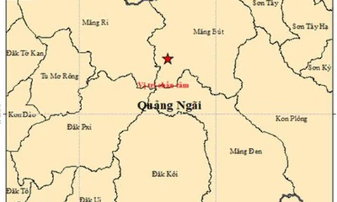5 trận động đất liên tiếp xảy ra tại Quảng Ngãi