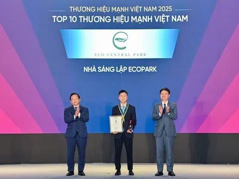 Nhà sáng lập Ecopark nhận giải thưởng “Top 10 thương hiệu mạnh Việt Nam 2025”