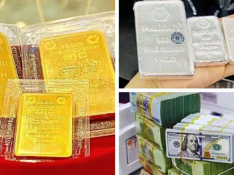 Giá vàng giảm, bạc lập đỉnh 67 triệu đồng/kg