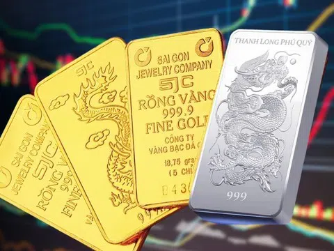 Giá vàng giảm thêm nửa triệu đồng/lượng, bạc tiếp tục giảm sâu