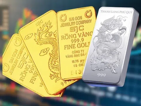 Giá vàng giảm sâu phiên cuối tuần, bạc “bốc hơi” gần 4 triệu đồng/kg